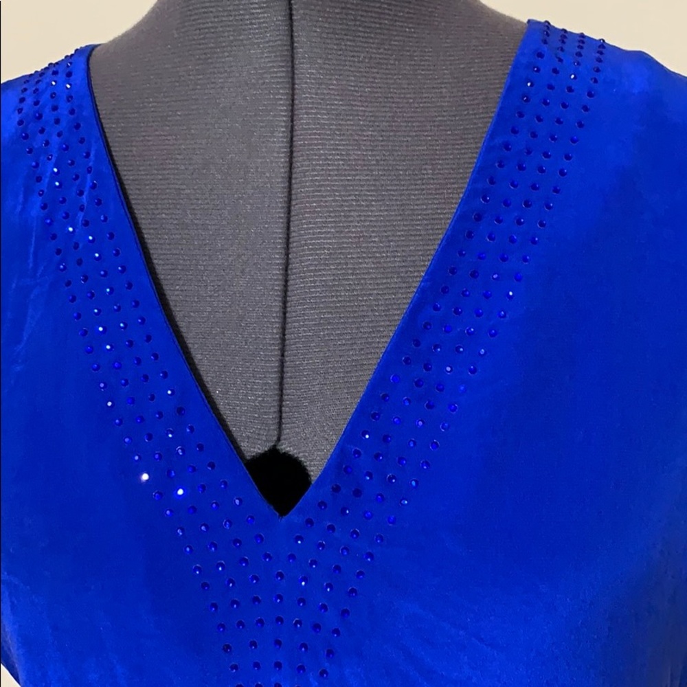Ted Baker Royal Blue Silk Blouse - Picture 2 of 5